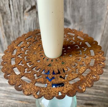 Rusted Candle Drip Holder, 3 of 4