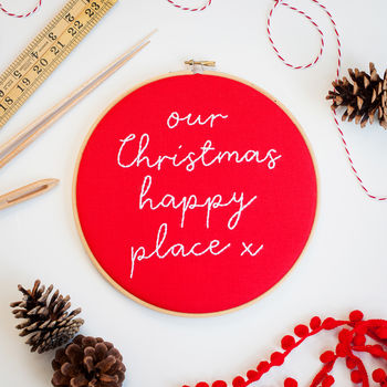 Our Christmas Happy Place Hoop Sign, 3 of 3