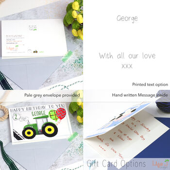 Personalised Green Tractor Age Birthday Card, 5 of 5