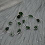 Tsavorite Green Garnet Earrings: Sterling Silver Hoop, thumbnail 2 of 5