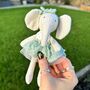Personalised Tiny Elephant Toy In Skirt, thumbnail 1 of 4