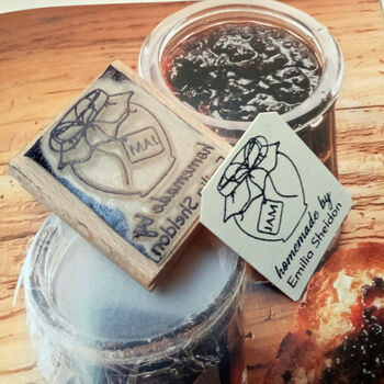 'Homemade By' Jar Personalised Rubber Stamp, 4 of 4