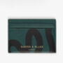 Abstract Swirl Lines Leather Card Holder | Dark Green, thumbnail 1 of 4