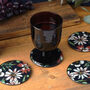 Twilight Bloom Glass Set Of Four Coasters In Gift Box, thumbnail 1 of 3