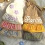 Personalised Crotchet Flower Winter Bobble Hat, thumbnail 1 of 6
