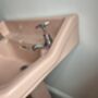 Vintage Pink Twyfords Standard Pedestal Bathroom Sink, thumbnail 7 of 12
