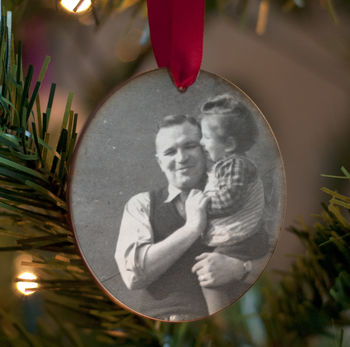 Personalised Favourite Vintage Photo Wooden Bauble, 5 of 10