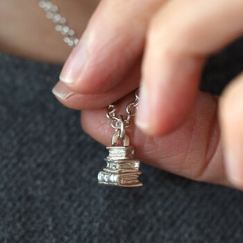Silver Book Pile Necklace, 4 of 9