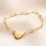 Gold Stainless Steel Magnetic Heart Charm Bracelet, thumbnail 1 of 3