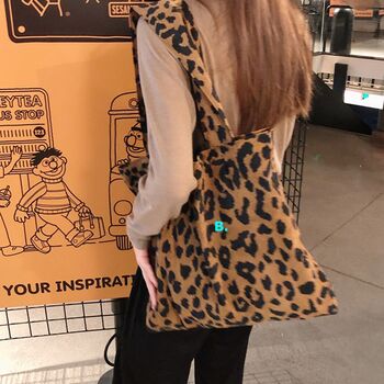 Leopard Black Tote Shoulder Bag, Back To School Bag, 2 of 6