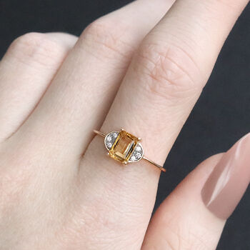Citrine Ornamental Ring In Silver Or Gold, 2 of 6