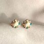 Electric Garden Gold Diamond And Gemstone Stud Earrings, thumbnail 3 of 5