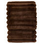 Ribbed Chocolate Brown Faux Fur Throw, thumbnail 4 of 4