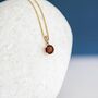 Solid 9ct Yellow Gold January Garnet Birthstone Necklace, thumbnail 4 of 12