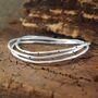 Sapphire And Peridot Birthstone Silver Stacking Bangle, thumbnail 4 of 10