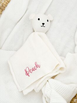 Pink Personalised Embroidered New Baby Name Cardigan, 11 of 12