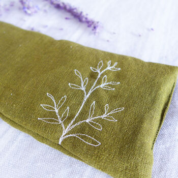 Embroidered Leaves Lavender Eye Pillow, 2 of 4