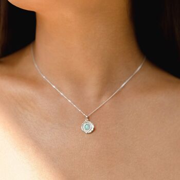 Blue Opalite Dainty Silver Pendant, 2 of 5