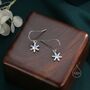 Sterling Silver Moonstone Snowflake Drop Hook Earrings, thumbnail 4 of 10