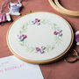 Sage And Lilac Wreath Embroidery Hoop Kit, thumbnail 7 of 8