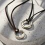 Men's Two Ring Russian Leather Cord Necklace, thumbnail 1 of 10