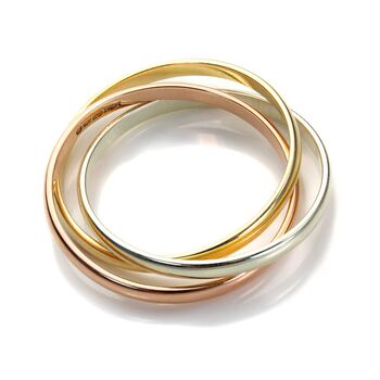 9ct Mixed Gold 2mm Russian Wedding Ring Size K S, 4 of 5