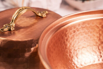 Solid Copper Mixing Bowl With Lid, Two Pieces, 6 of 9