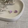 Lilac Heart Stud Clay Earrings, thumbnail 5 of 7