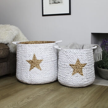 Set Of Luxury Gold Star Baskets, 3 of 6