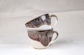 Brown Set Of Two Porcelain Tea Cup With Saucer, 5 of 9