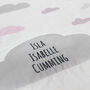 Personalised Baby Gift Pink Clouds Quilt, thumbnail 5 of 6