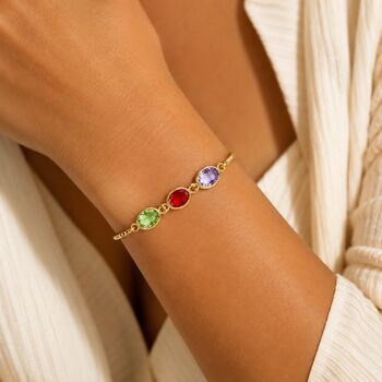 Personalised Create Your Own Family Oval Birthstones Bracelet, 5 of 12