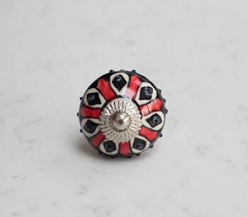 Vintage Style Ceramic Decorative Knobs Red Selection, 6 of 10