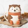 Hazel Hedgehog Lidded Mug For Her, thumbnail 1 of 4