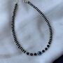 925 Silver Black Bead Evil Eye Payal Anklet, thumbnail 3 of 5