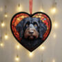 Labradoodle Stained Glass Effect Heart Suncatcher, thumbnail 2 of 4