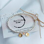 Sterling Silver Personalised Initial Disc Charm Stretch Bracelet, thumbnail 5 of 7