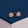 7mm Rose Gold Plated Sterling Silver Rose Stud Earrings, thumbnail 1 of 4