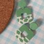 Pastel Textured Cow Print Earrings, thumbnail 3 of 5