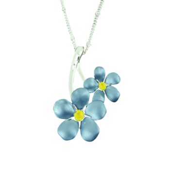 Forget Me Not Blue Flower Pendant Necklace, 5 of 6