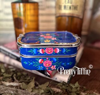 Hand Painted Rectangle Bento Box With Two Compartments, 9 of 9