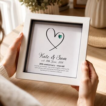 Personalised 20th Anniversary Gift Emerald Heart, 2 of 11