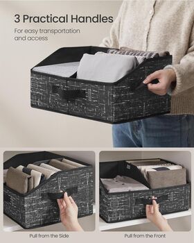 Six Piece Fabric Storage Boxes Wardrobe Bins, 3 of 6