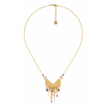 Long Statement Gold Plate Necklace, 2 of 3