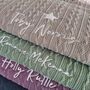 Personalised Cable Knit Pom Pom Baby Blanket, thumbnail 5 of 5