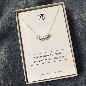 70th Birthday Gift Silver Necklace, 2 of 4