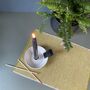 Porcelain And Leather Tapered Candle Holder, thumbnail 7 of 11