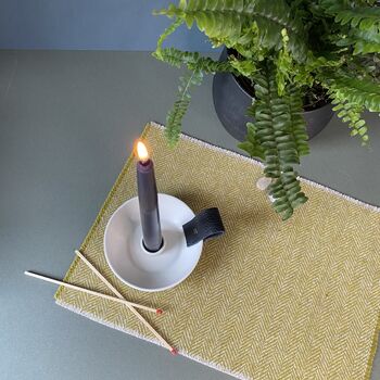 Porcelain And Leather Tapered Candle Holder, 7 of 11