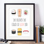 Funny Sushi Themed Food Art Print, thumbnail 2 of 3