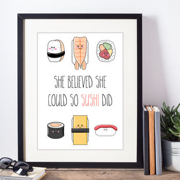 Funny Sushi Themed Food Art Print, 2 of 3